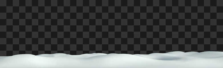 Realistic snow landscape. Vector snowdrift illustration. Winter background.