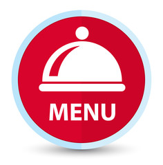 Menu (food dish icon) flat prime red round button