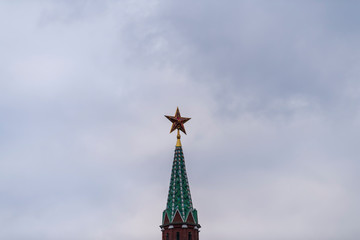 Red Square With Spasskaya Tower, Tsar Tower, Kremlin Wall and Moskva River view, Moscow, Russia