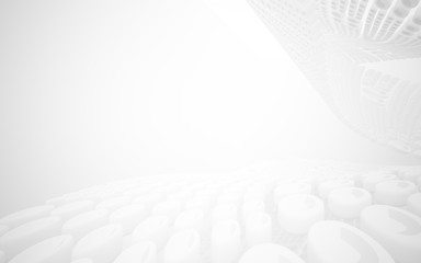 Naklejka premium Abstract smooth white interior of the future. Architectural background. 3D illustration and rendering 