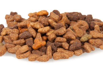 food for cat or dog snack isolated on the white