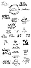 Set of Christmas lettering handwritten