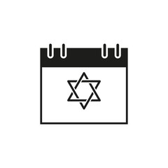 Calendar Hanukkah the holiday day of icon