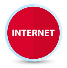 Internet flat prime red round button