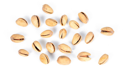 pistachios on a white background