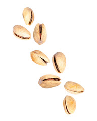 pistachios on a white background