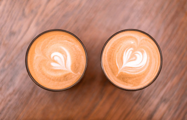 beautiful cappuccino in glasses