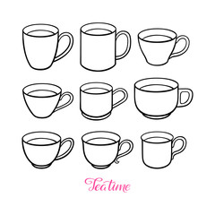 Set of cute teacups