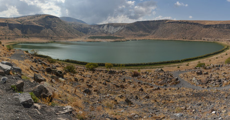 panoramic view of Narligol Crater Lake  Narkoy, Nigde province, Turkey