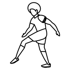 young man playing soccer