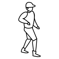 young man with climbing clothes