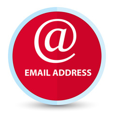 Email address flat prime red round button