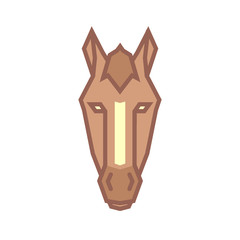 Stylized geometric horse head illustration. Vector icon tribal design