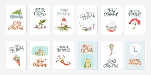 Collection Merry Christmas and Happy New Year
