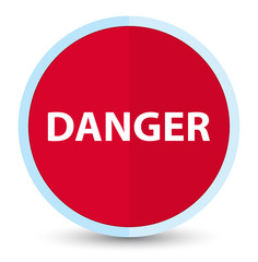 Danger flat prime red round button