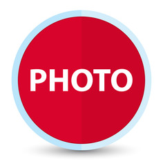 Photo flat prime red round button