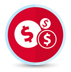 Fototapeta premium Finances dollar sign icon flat prime red round button