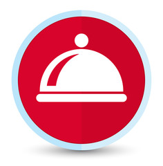 Food dish icon flat prime red round button