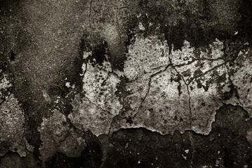 Empty old art texture of plaster brick wall. Painted bad scratched surface in fissures of painted...