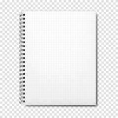 Blank realistic spiral notepad mockup for branding, isolated