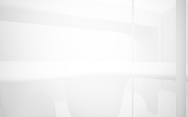 Abstract smooth white interior of the future. Architectural background. 3D illustration and rendering 