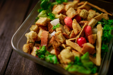 Delicious fresh salad vegan food