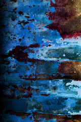 Empty old art texture of plaster brick wall. Painted bad scratched surface in fissures of painted...