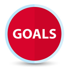 Goals flat prime red round button