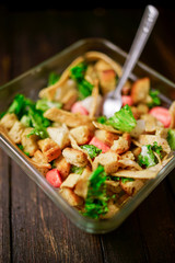 Delicious fresh salad vegan food