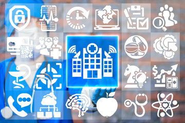 Smart medical clinical center. Medicine professional quality clinic. Innovative hospital.