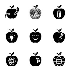 Appletree icons set. Simple set of 9 appletree vector icons for web isolated on white background