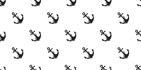 Anchor seamless pattern vector helm maritime nautical sea ocean boat isolated repeat wallpaper tile background