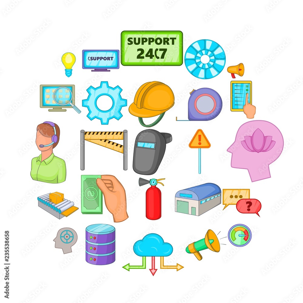 Poster computer expertise icons set. cartoon set of 25 computer expertise vector icons for web isolated on 