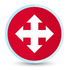 Move icon flat prime red round button
