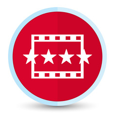 Movie reviews icon flat prime red round button