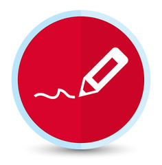 Sign up icon flat prime red round button