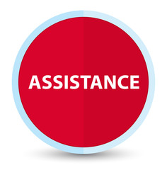 Assistance flat prime red round button