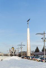 The Monument of Glory is the focal point of Slavy Square in Samara