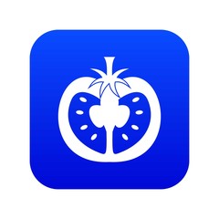 Half of tomato icon digital blue for any design isolated on white vector illustration