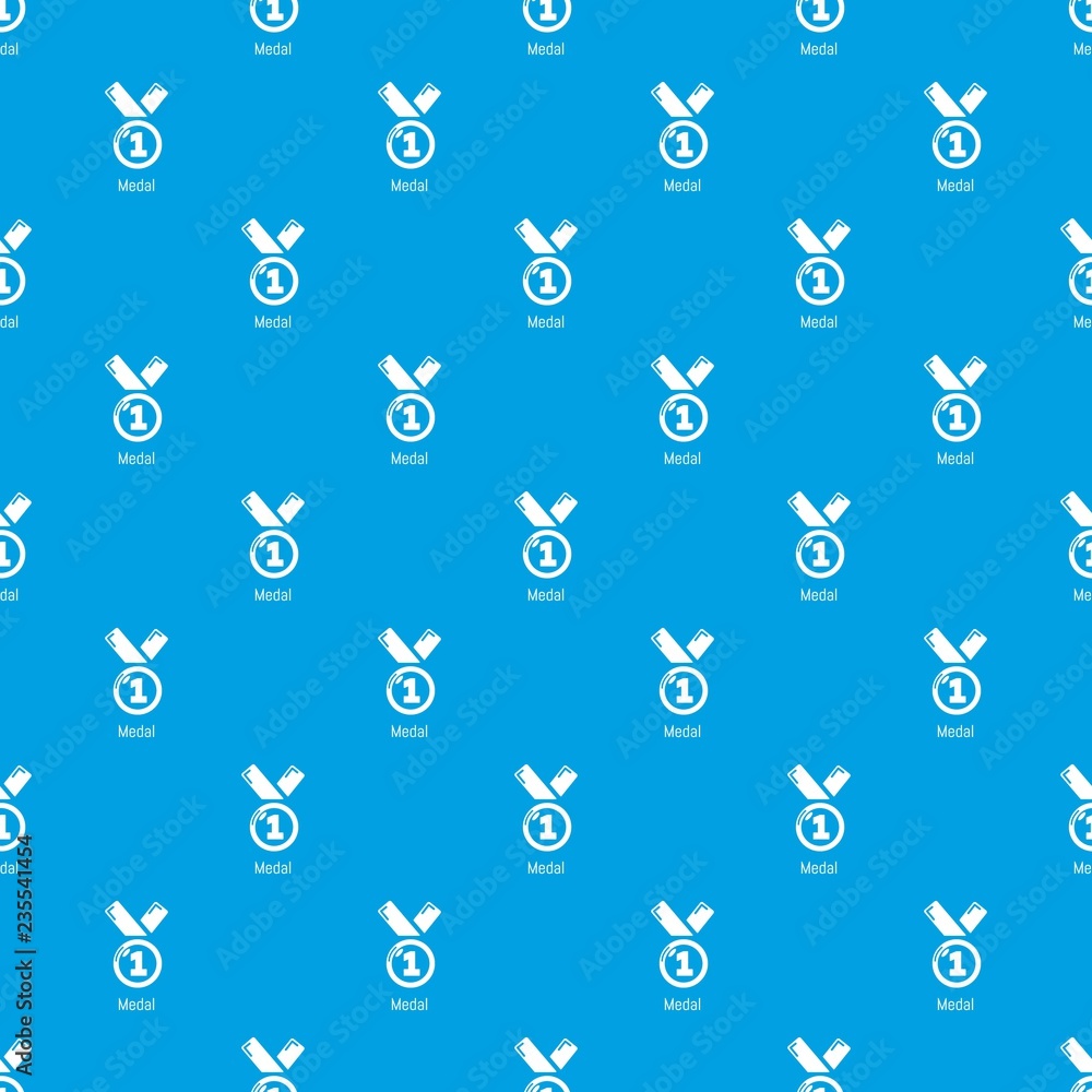Poster medal pattern vector seamless blue repeat for any use