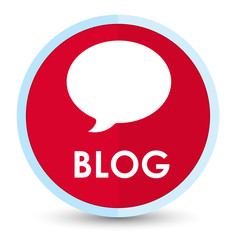 Blog (conversation icon) flat prime red round button