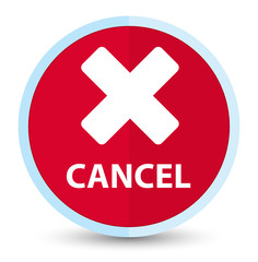 Cancel flat prime red round button
