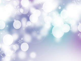 Beautiful Soft Blue Christmas Background With Snowflakes