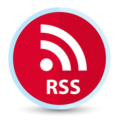 RSS flat prime red round button