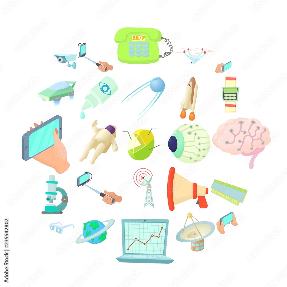 Poster update icons set. cartoon set of 25 update vector icons for web isolated on white background
