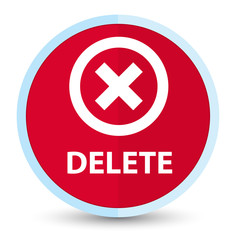 Delete flat prime red round button