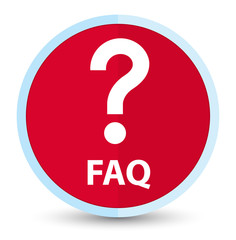 Faq (question icon) flat prime red round button