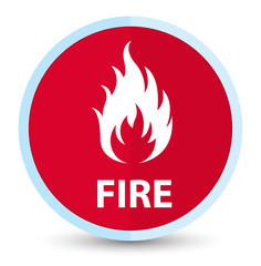 Fire flat prime red round button