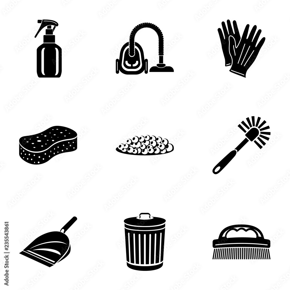 Poster restoring order icons set. simple set of 9 restoring order vector icons for web isolated on white ba