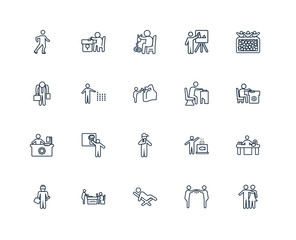 Couple Huging, Meeting with a Friend, Relaxing, Playing Lotto, R